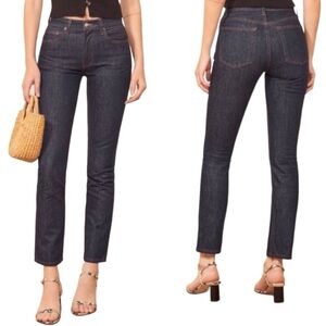 Reformation Julia High Cigarette Jean Wash Sydney Destroyed Size 25